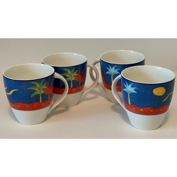 MIKASA-Christopher Stuart "Optima" China #HK102 "Barbados" 4-Coffee Mugs/Cups - Picture 11 of 11